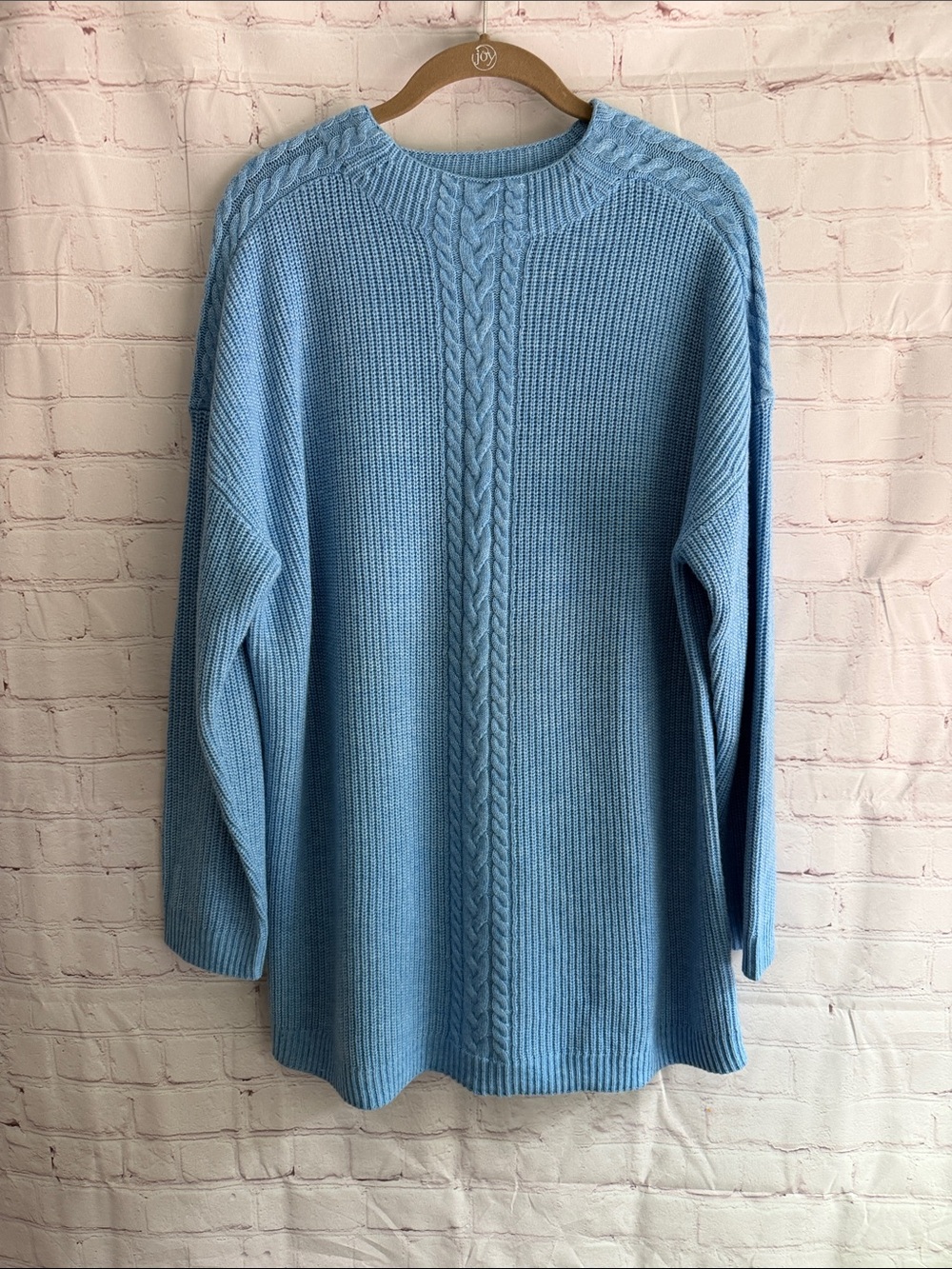 Talbots Sky Blue Cable Knit Crewneck Sweater Woman’s Size 1X